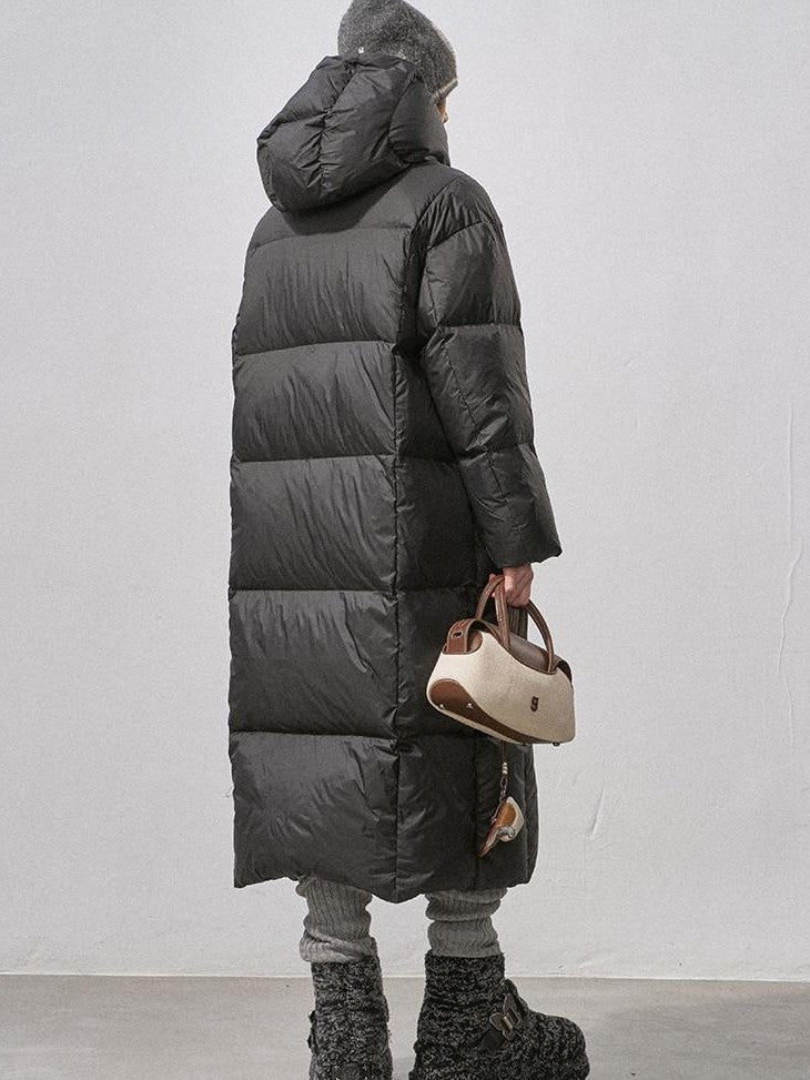 DIDDI MODA Pure Color Hooded Zipper Mid Length Women&