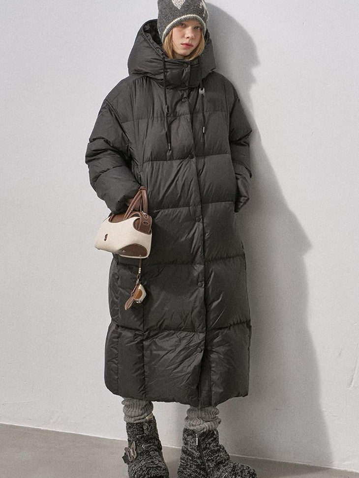 DIDDI MODA Pure Color Hooded Zipper Mid Length Women&