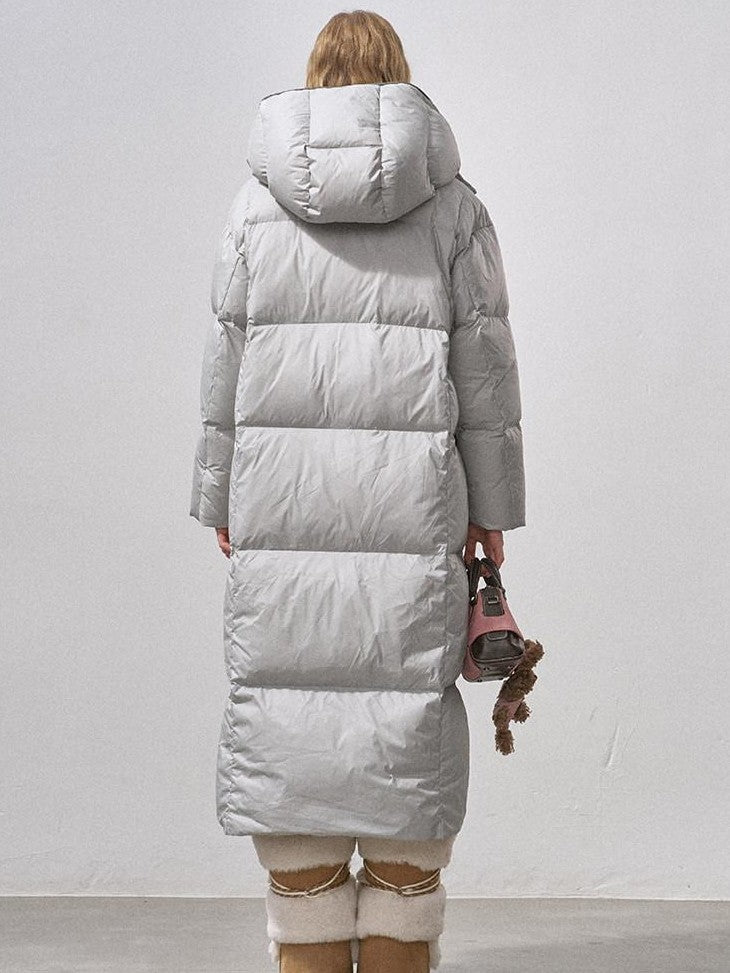 DIDDI MODA Pure Color Hooded Zipper Mid Length Women&