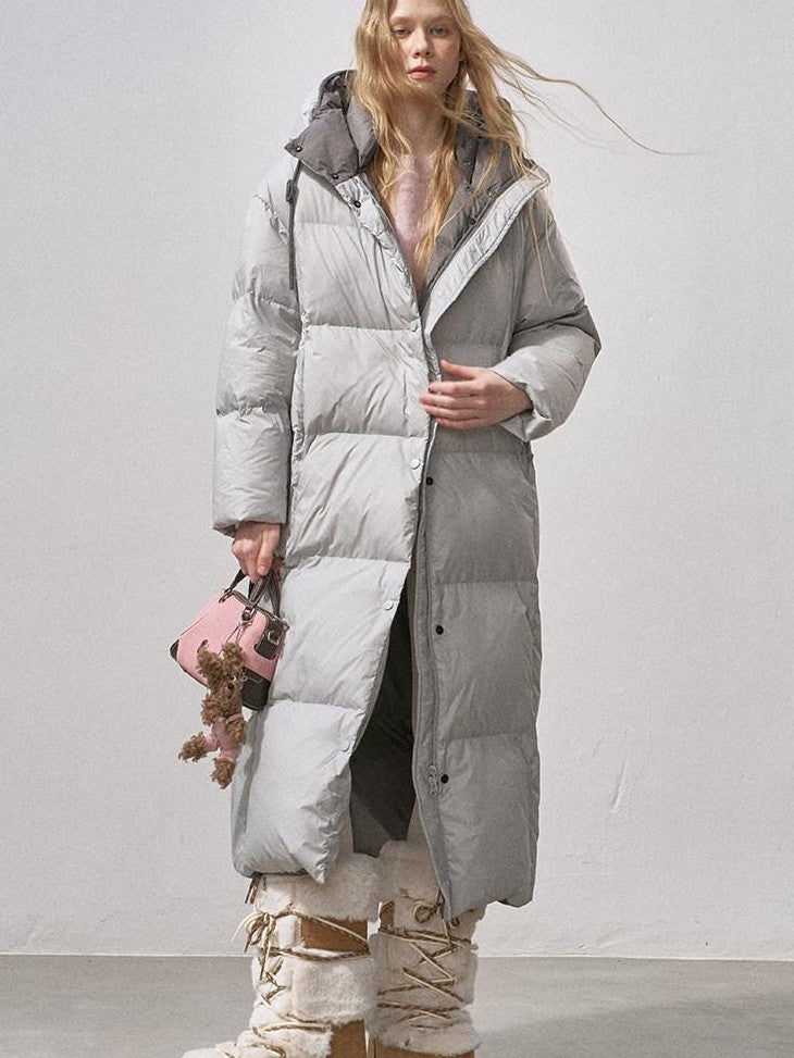 DIDDI MODA Pure Color Hooded Zipper Mid Length Women&