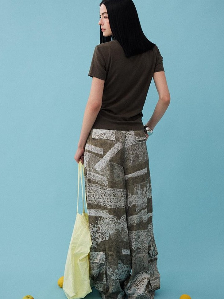 DIDDI MODA Relaxed Geometric Drawstring Pockets Women&