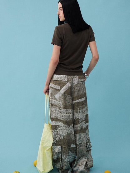 DIDDI MODA Relaxed Geometric Drawstring Pockets Women&