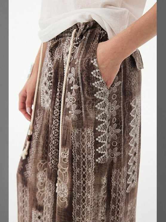 DIDDI MODA Relaxed Geometric Drawstring Pockets Women&