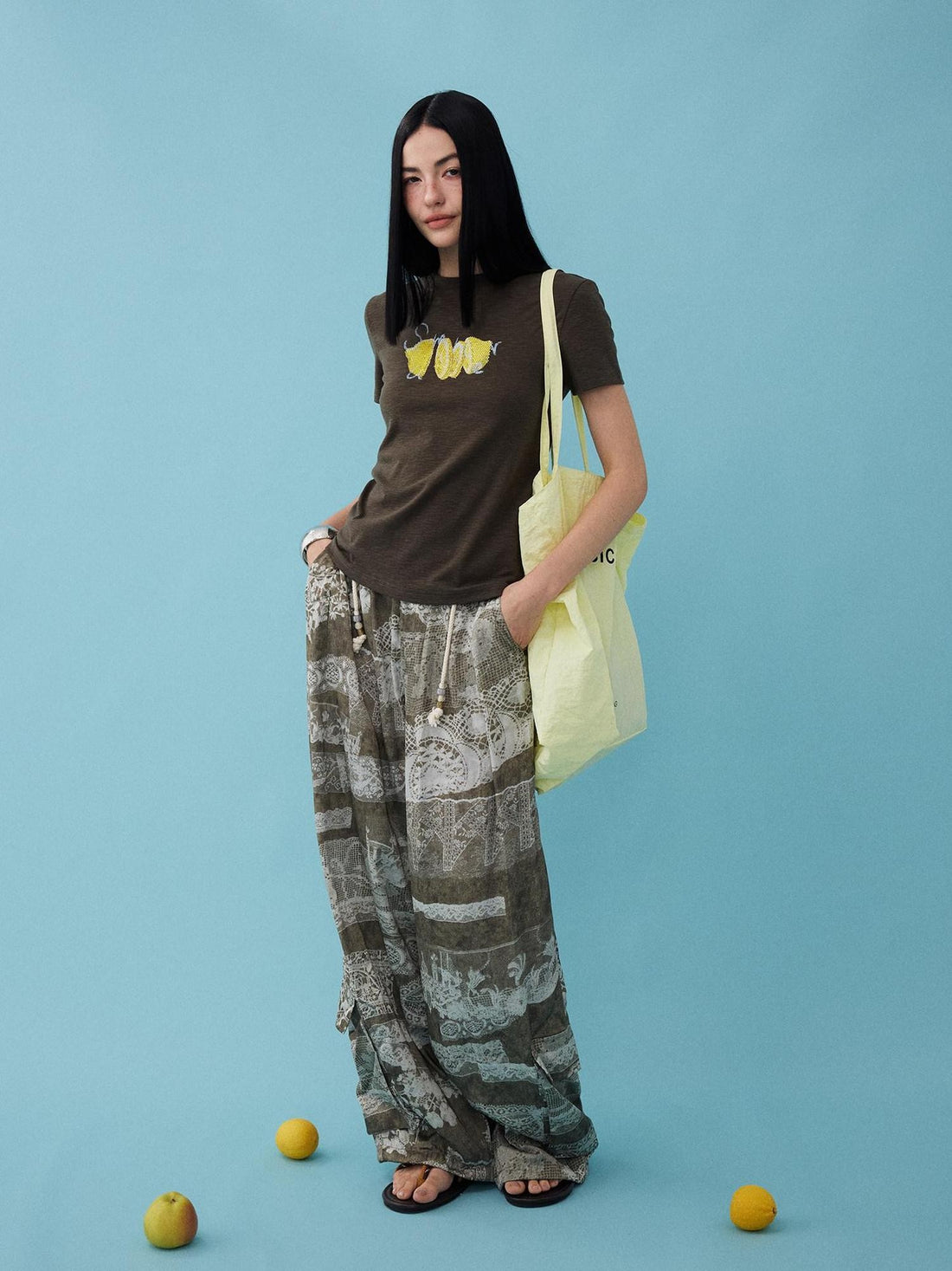 DIDDI MODA Relaxed Geometric Drawstring Pockets Women&