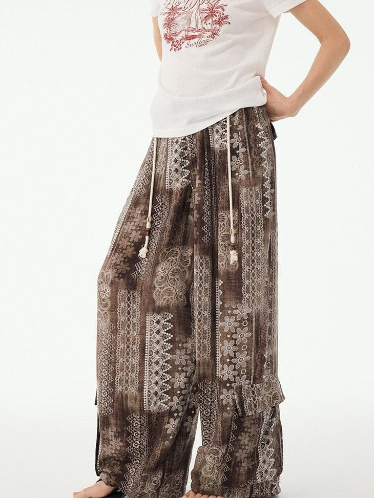 DIDDI MODA Relaxed Geometric Drawstring Pockets Women&