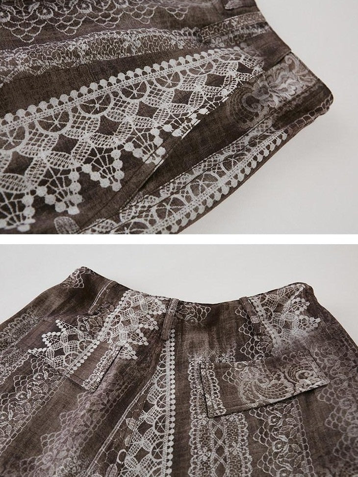 DIDDI MODA Relaxed Geometric Drawstring Pockets Women&