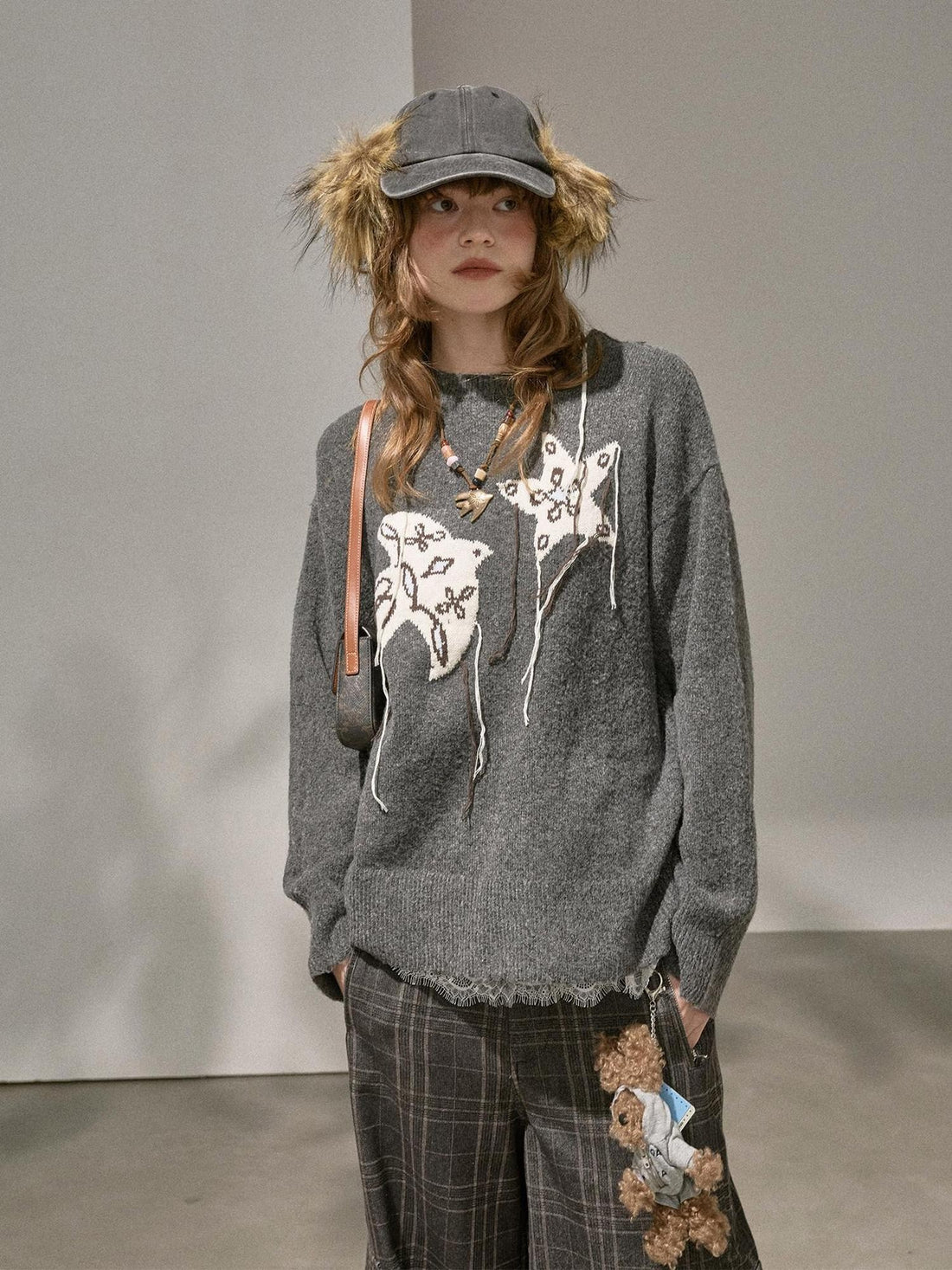 DIDDI MODA Relaxed Knit Bird And Star Tassel Women&