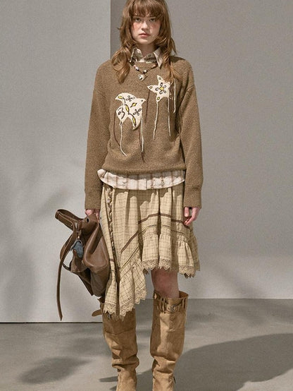 DIDDI MODA Relaxed Knit Bird And Star Tassel Women&