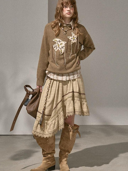DIDDI MODA Relaxed Knit Bird And Star Tassel Women&