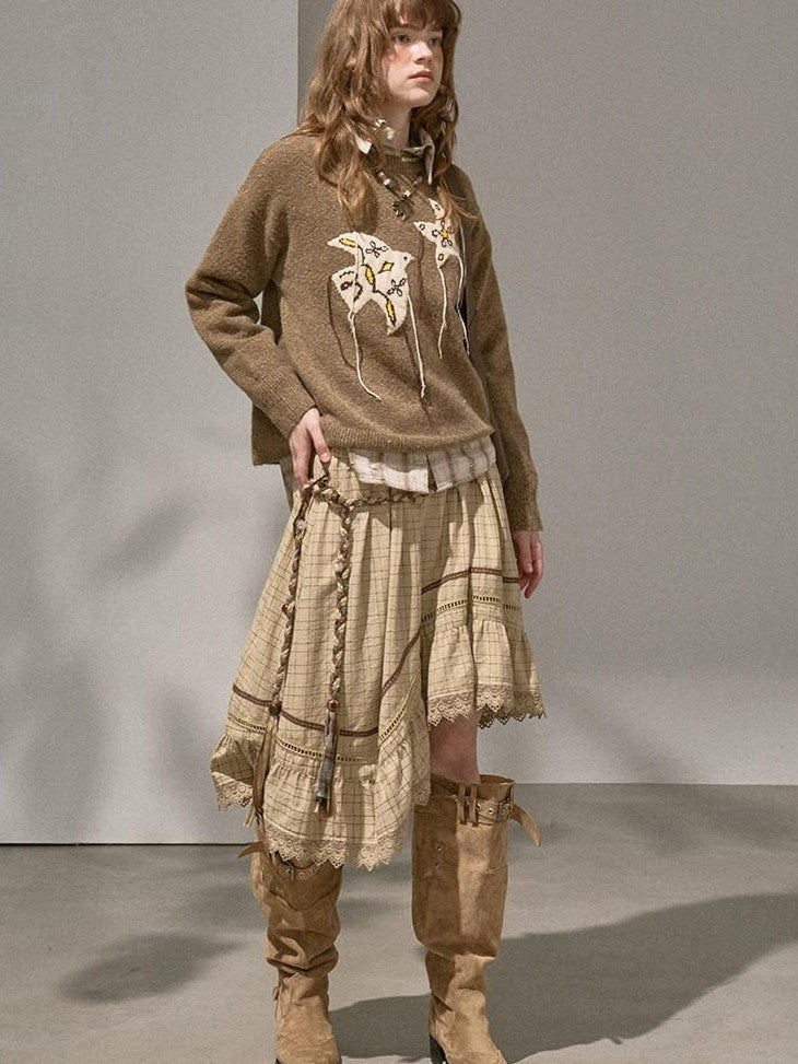 DIDDI MODA Relaxed Knit Bird And Star Tassel Women&