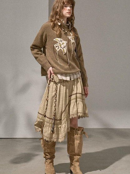DIDDI MODA Relaxed Knit Bird And Star Tassel Women&