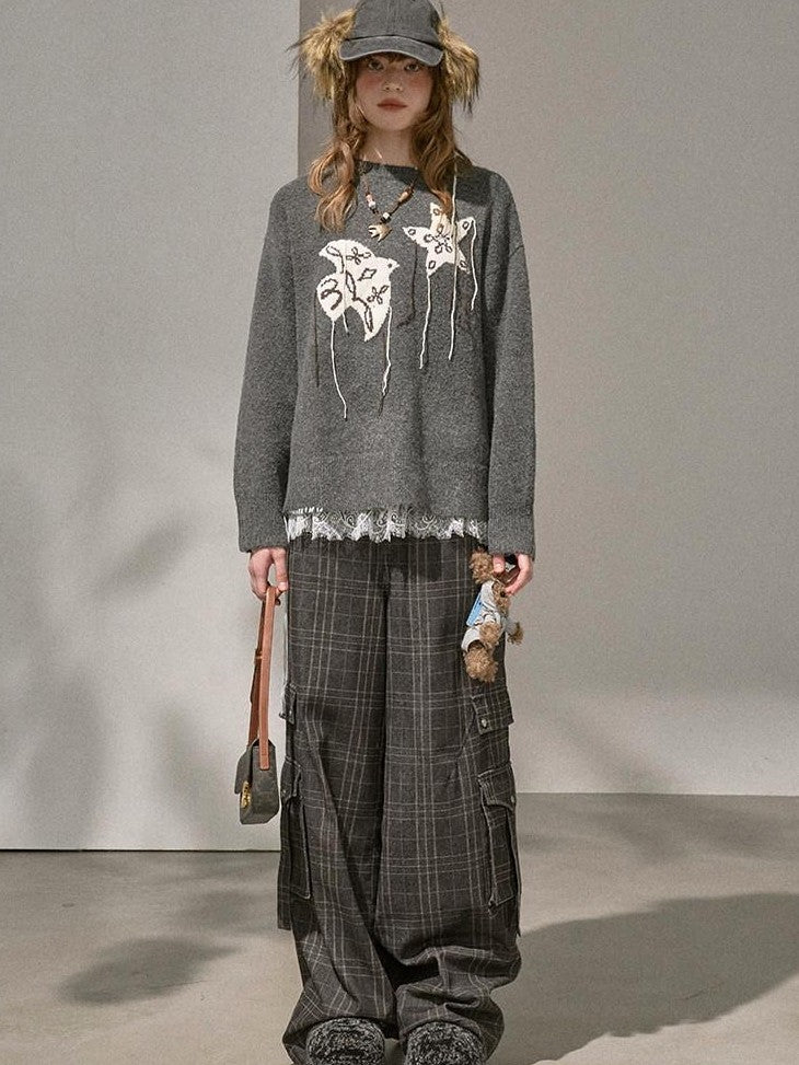 DIDDI MODA Relaxed Knit Bird And Star Tassel Women&