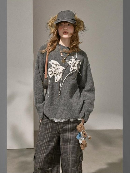 DIDDI MODA Relaxed Knit Bird And Star Tassel Women&