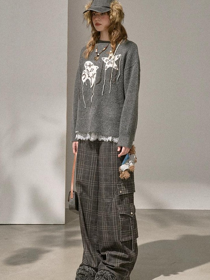 DIDDI MODA Relaxed Knit Bird And Star Tassel Women&
