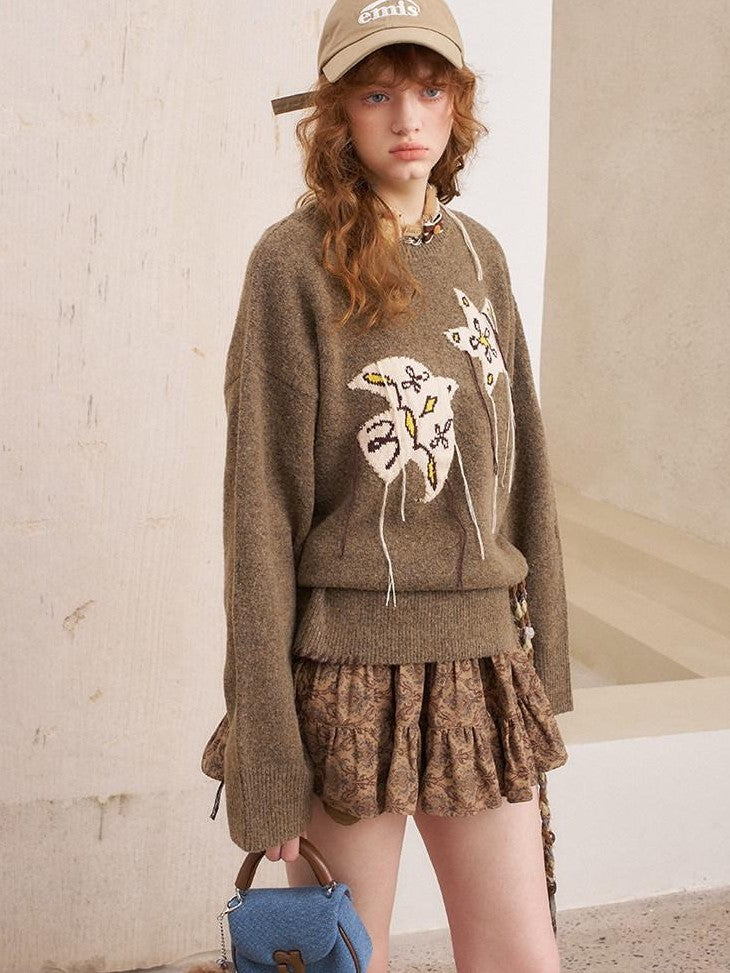 DIDDI MODA Relaxed Knit Bird And Star Tassel Women&