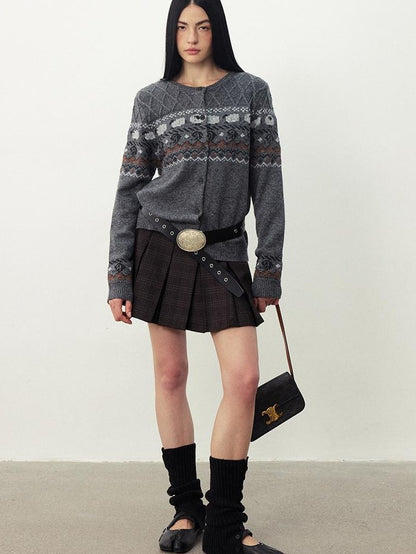 DIDDI MODA Retro Fair Isle Jacquard Women&