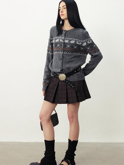 DIDDI MODA Retro Fair Isle Jacquard Women&