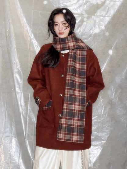 DIDDI MODA Reversible Plaid Double Faced Women&