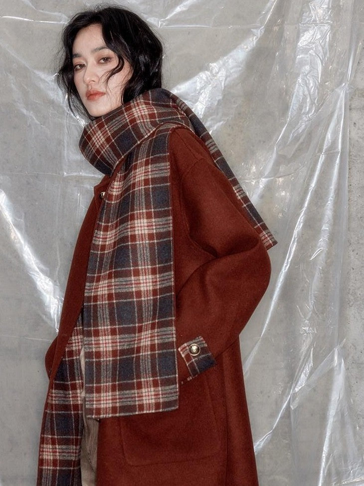 DIDDI MODA Reversible Plaid Double Faced Women&