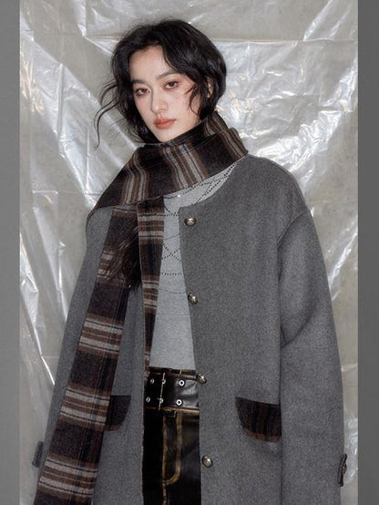 DIDDI MODA Reversible Plaid Double Faced Women&