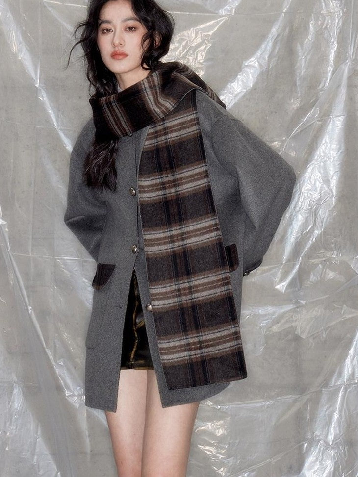 DIDDI MODA Reversible Plaid Double Faced Women&