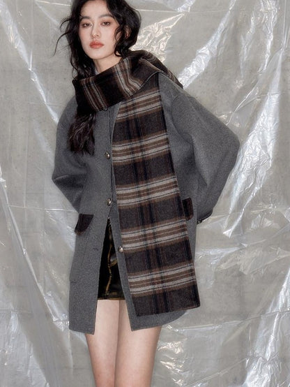DIDDI MODA Reversible Plaid Double Faced Women&