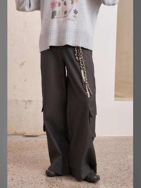 DIDDI MODA Side Seam Split Multi Pocket Women&
