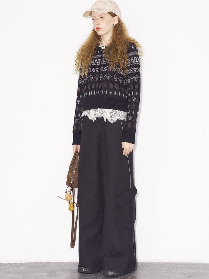 DIDDI MODA Side Seam Split Multi Pocket Women&