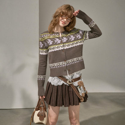 DIDDI_MODA_Smoke_Gray_Fair_Isle_Jacquard_Swallow_Print_Women&