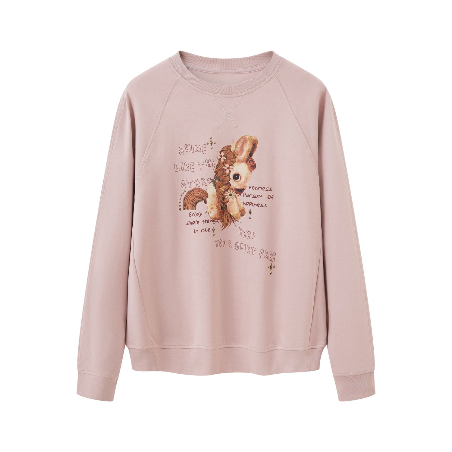 DIDDI_MODA_Smoky_Pink_Rhinestone_Letter_Crewneck_Relaxed_Women&