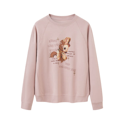 DIDDI_MODA_Smoky_Pink_Rhinestone_Letter_Crewneck_Relaxed_Women&