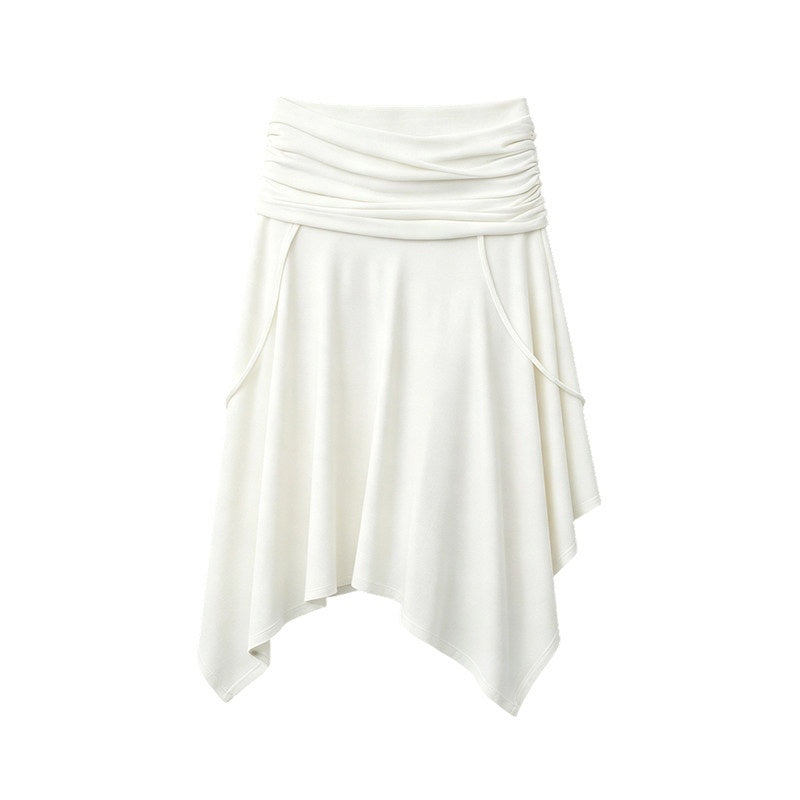 DIDDI_MODA_Soft_Ruched_Irregular_Hem_Low_Waist_Relaxed_Fit_Women&