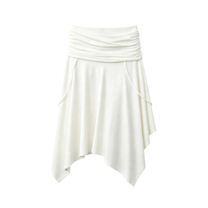 DIDDI_MODA_Soft_Ruched_Irregular_Hem_Low_Waist_Relaxed_Fit_Women&