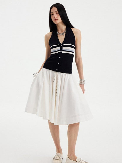 DIDDI MODA Solid Drawstring Low Waist Women&