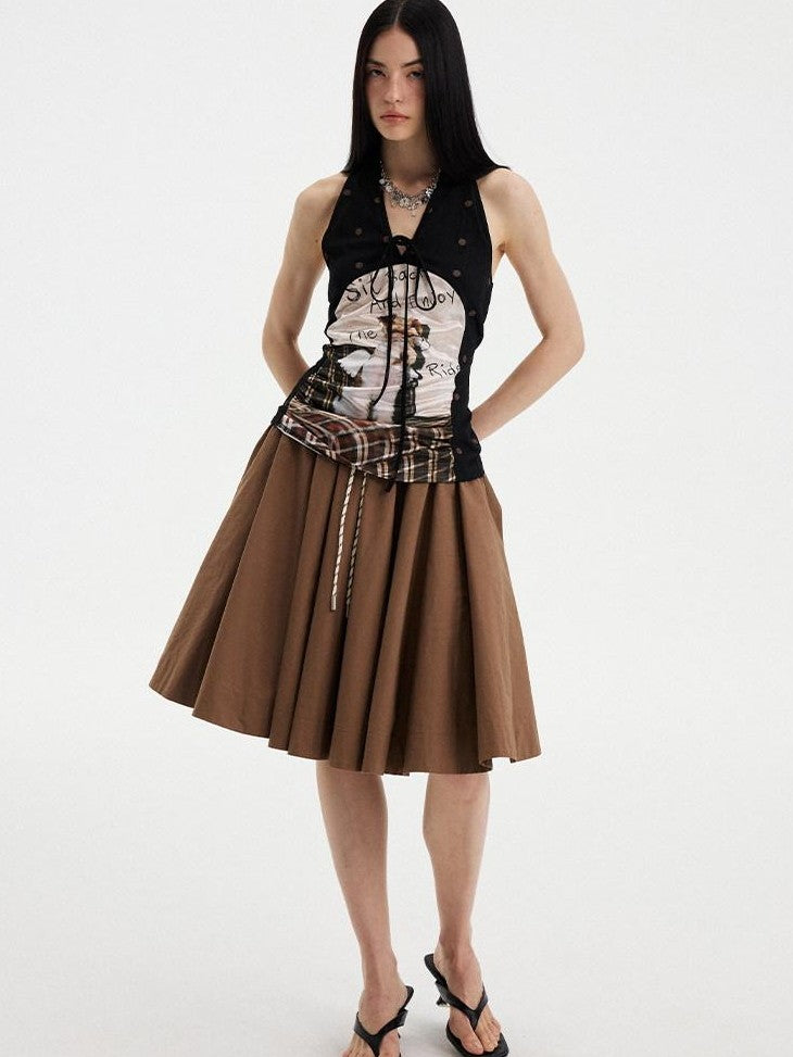DIDDI MODA Solid Drawstring Low Waist Women&