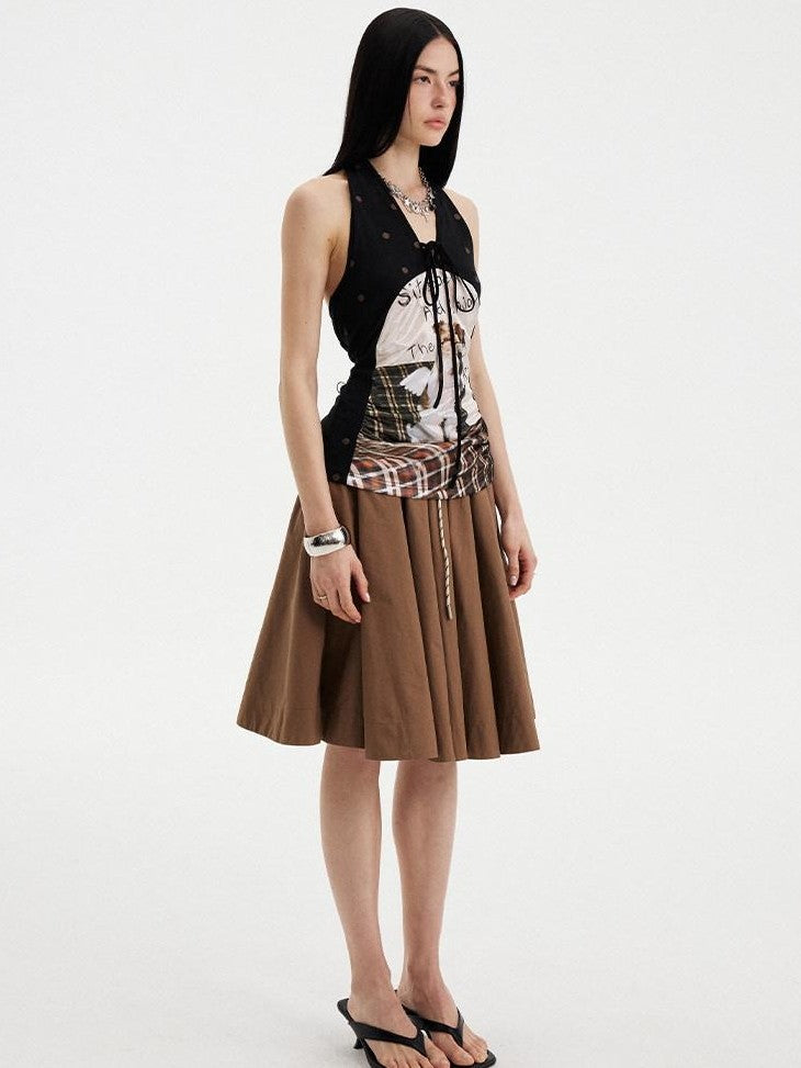 DIDDI MODA Solid Drawstring Low Waist Women&