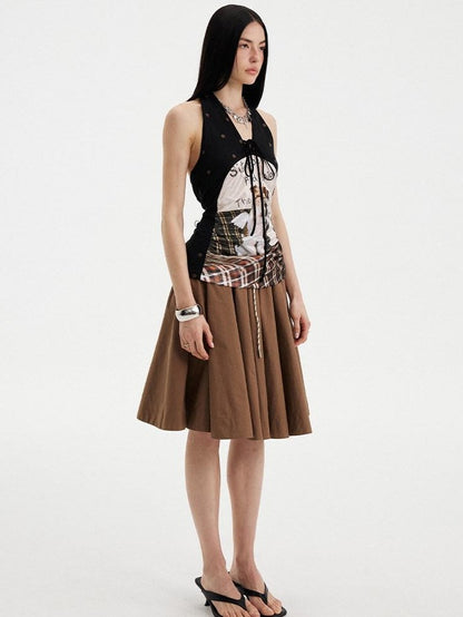 DIDDI MODA Solid Drawstring Low Waist Women&