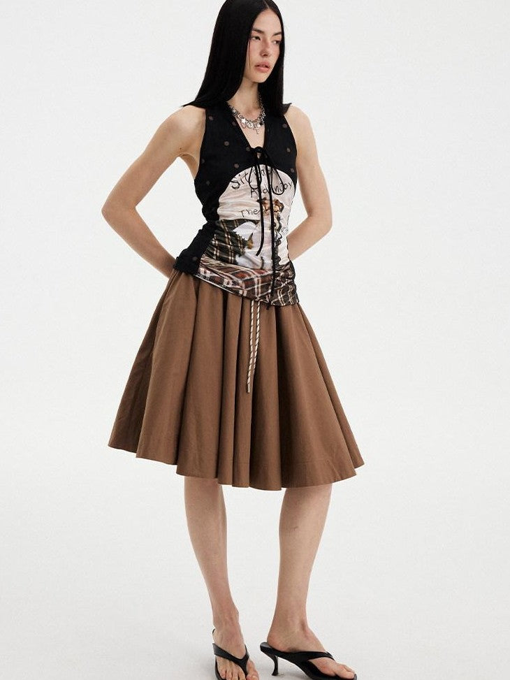 DIDDI MODA Solid Drawstring Low Waist Women&