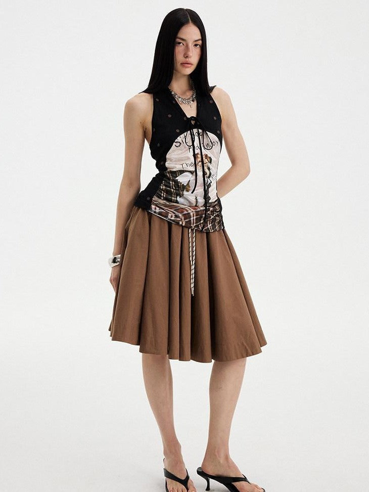 DIDDI MODA Solid Drawstring Low Waist Women&