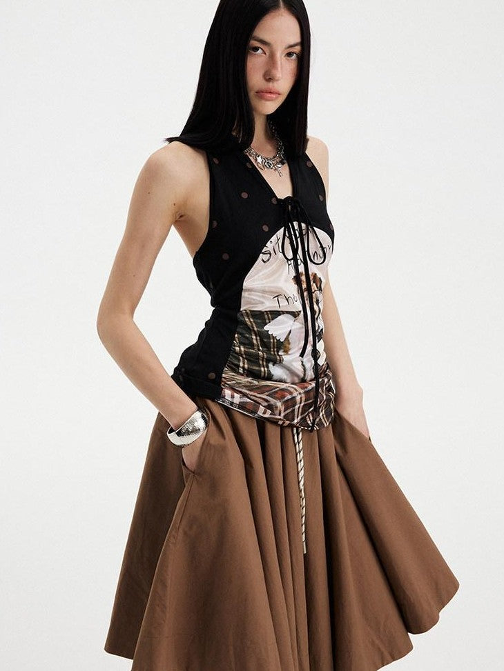 DIDDI MODA Solid Drawstring Low Waist Women&