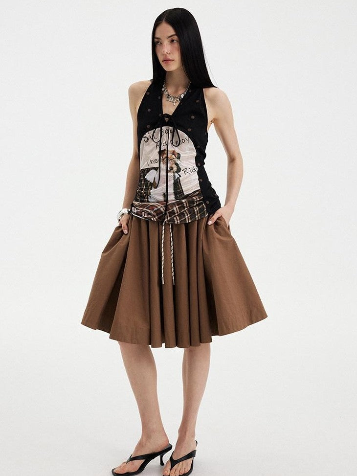 DIDDI MODA Solid Drawstring Low Waist Women&