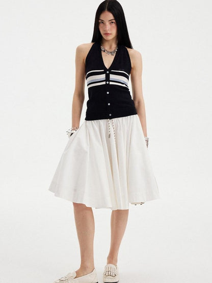 DIDDI MODA Solid Drawstring Low Waist Women&
