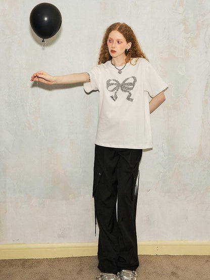 DIDDI MODA Sparkling Bow Sequin Embroidered Women&