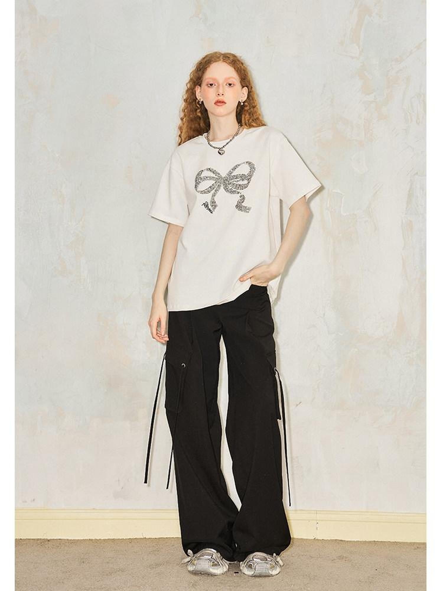 DIDDI MODA Sparkling Bow Sequin Embroidered Women&