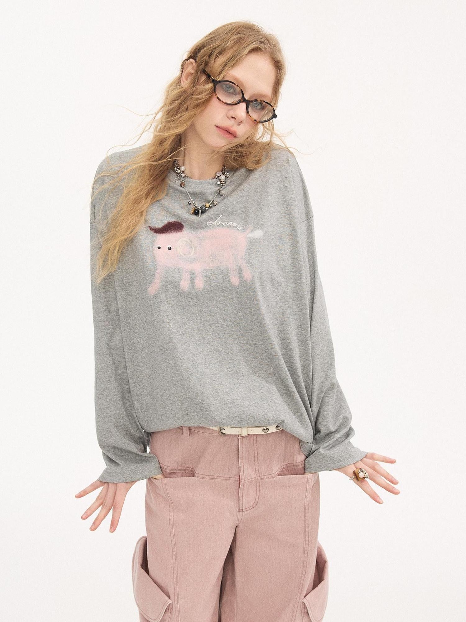 DIDDI MODA Speckled Small Elephant Embroidery Princess Women&