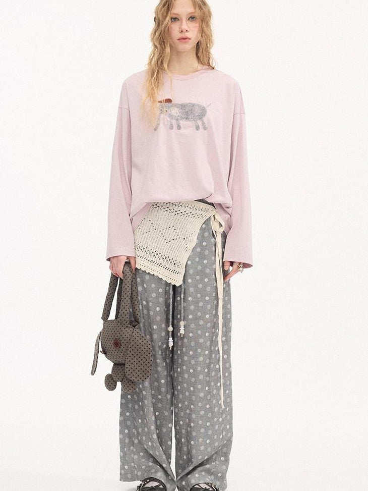 DIDDI MODA Speckled Small Elephant Embroidery Princess Women&
