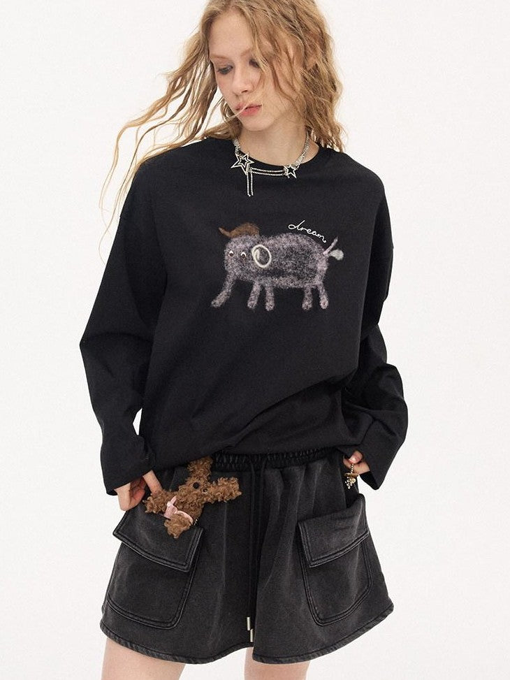 DIDDI MODA Speckled Small Elephant Embroidery Princess Women&