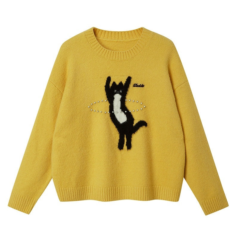 DIDDI_MODA_Sporty_Fuzzy_Kitten_Graphic_Loose_Fit_Women&