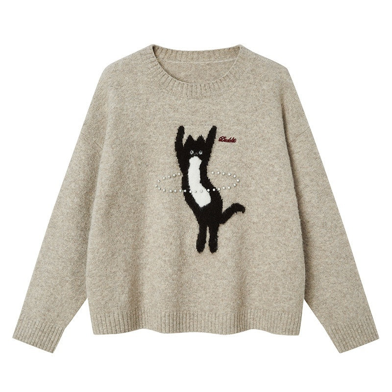 DIDDI_MODA_Sporty_Fuzzy_Kitten_Graphic_Loose_Fit_Women&