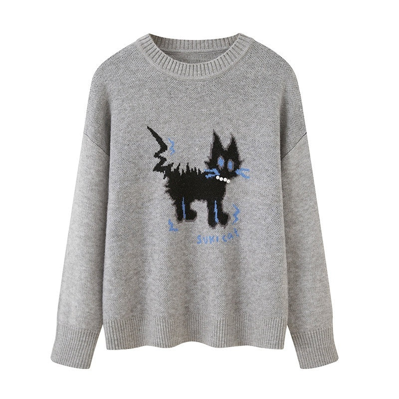 DIDDI_MODA_Sporty_Fuzzy_Kitten_Graphic_Loose_Fit_Women&